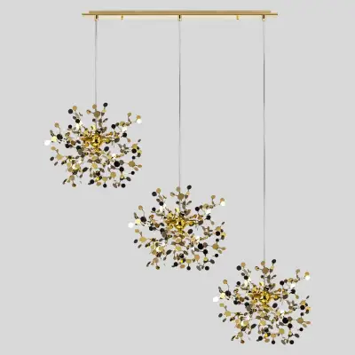 L3PL721132 Подвес тройной линейный EXTRA 3x3x5W(led) G9  (721132 - 3 + 572122 -1) ЗОЛОТО Lightstar