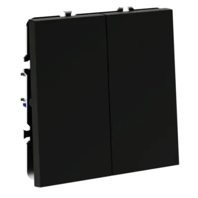 VLS020508 Перекрестный переключатель встраиваемый VOLTUM S70 двухклавишный 10А, (черный матовый). (ТМ Maytoni)