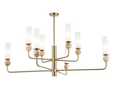 Светильник на штанге LH53252/8 BS/FR латунь/белый матовый E14*8 max 40W D1260*1445