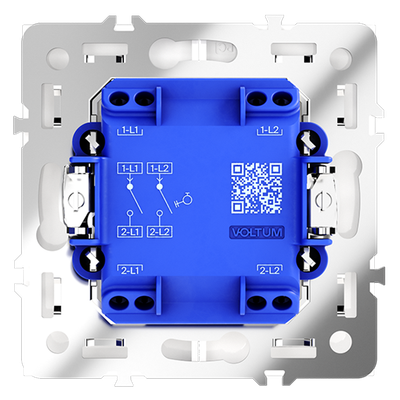 VLS020602 Выключатель с самовозвратом встраиваемый VOLTUM S70 двухклавишный 10А, (белый матовый) (ТМ Maytoni)