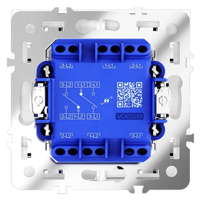 VLS020401 Проходной переключатель встраиваемый VOLTUM S70 двухклавишный с подсветкой 10А, (белый глянцевый). (ТМ Maytoni)
