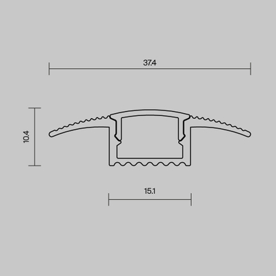 Алюминиевый профиль встраиваемый в пол 37x10 (Черный, 2 м), ALM-3710-S-2M 636023. TM Maytoni