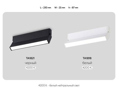 Светильник светодиодный накладной TA1818 WH белый LED 12W 4200K 230*22*87