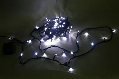 A-001A LED WT гирлянда светодиодная 10м 100LED с контроллером, зеленый провод