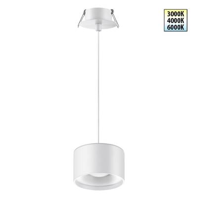 358964 SPOT NT22 446 белый Светильник встраиваемый с переключ. цв. температуры, провод 2м IP20 LED 3000К\4000К\6000К 12W вниз + 3W вверх 110-265V GIRO