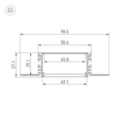 Профиль FANTOM-W49-2000 ANOD (Arlight, Алюминий)