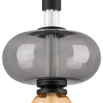 737527 Люстра EMISFERO 8W LED 250LM G ЧЕРНЫЙ/ПРОЗРАЧНЫЙ+ЯНТАРЬ 3000K Lightstar