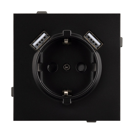 Механизм розетки с USB зарядкой SCT-TENDO-MUAA-PL-BK (230V, 16A) (Arlight, -)