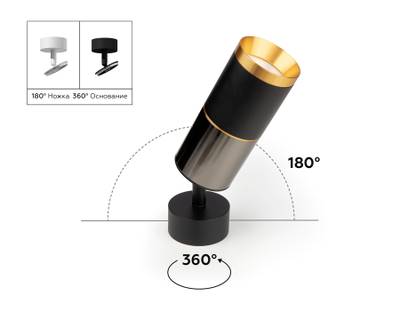 Корпус светильника накладной для насадок D60mm C6327 PYG золото желтое полированное  D60*H100mm MR16 GU5.3