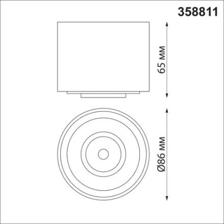 358811 OVER NT21 432 белый Светильник накладной светодиодный IP20 LED 9W 770Лм 4000K 220V GESSO