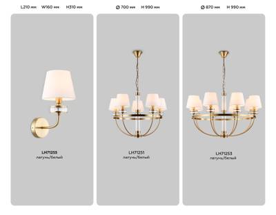 Светильник настенный LH71255 BS/WH латунь/белый E14 max 40W 210*160*310