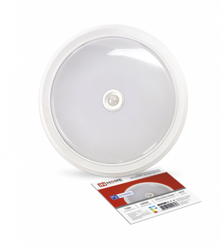 Светильник светодиодный СПБ-2Д-КРУГ 14Вт 4000К 1100лм 230В 210мм с датчиком бел. IN HOME 4690612020693