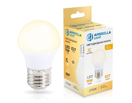 Лампа светодиодная 451103 LED G45 11W IC E27 2700K 175-265V