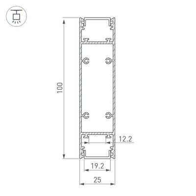 Профиль SL-LINE-25100-DUAL-2500 WHITE (Arlight, Алюминий)