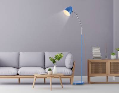 Светильник напольный с выключателем на проводе TR97691 BL синий E27 max 40W D150*1540