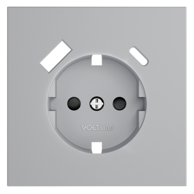 VLS001016 Накладка для розетки с заземлением и защитными шторками, с USB A+C, S70 (серый). (ТМ Maytoni)