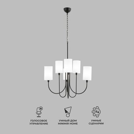 Умная подвесная люстра 60164/6 черный