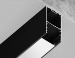Алюминиевый профиль накладной/подвесной "Profile System" GP3000BK черный/матовый рассеиватель 2000*35*67, 2 заглушки, 4 крепления в комплекте (для ленты до 32,8мм)