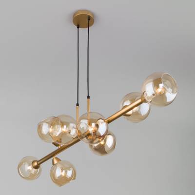 Умный подвесной светильник с круглыми стеклянными плафонами 70113/8 янтарный Smart