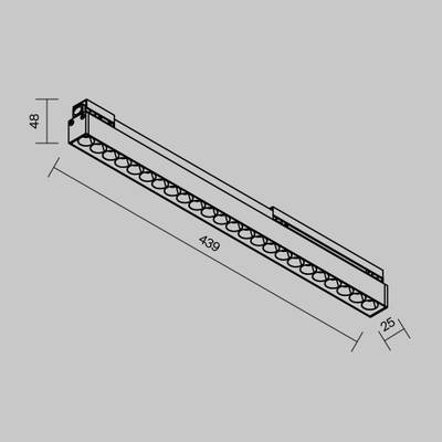 Уличный трековый светильник Points Exility IP 4000К 24Вт 36° черный O-TR02-2-S-24WB4K. TM Maytoni