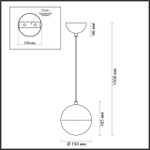 4958/1 PENDANT ODL22 393 черный/металл/белый/стекло Подвес E27 1*40W PINGA