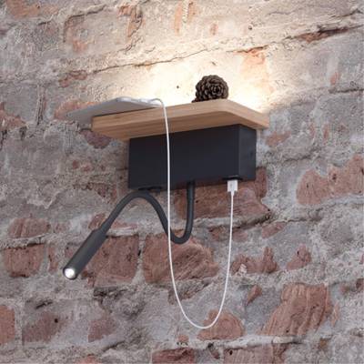 3868/8WL HIGHTECH ODL19 406 св.дерево/дерево Настен. светильник LED 8W 560Лм 3000К USB зарядка WOODY