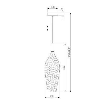 Подвесной светодиодный светильник с металлическим плафоном 90352/1 хром, LED