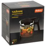 Чайник заварочный, Fabriano, объем 1,6 л, стеклянный, ручка/крышка/дно из полипропилена, чёрный
