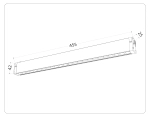 Светильник светодиодный диммируемый для шинопровода Magnetic 220V GL1314 BK черный IP20 24W 3000K-6400K 24° 455*25*42 (Без ПДУ)