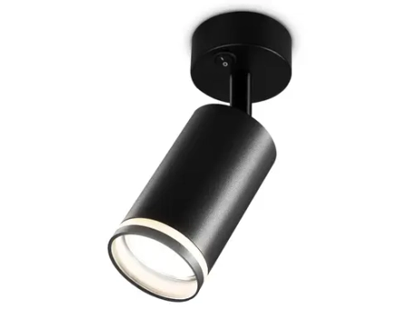 Накладной спот с выключателем TA121 BK черный GU10 max 12W D70*164*D55