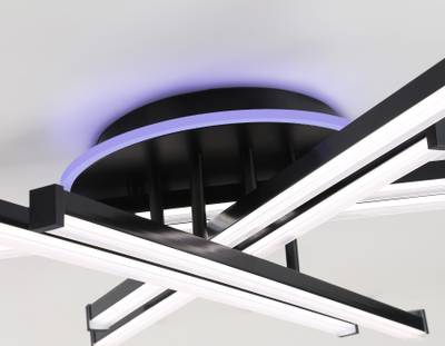 Светильник светодиодный потолочный FL6272 BK черный 76W 3000K-6400K+RGB 700*615*135 (ПДУ ИК)