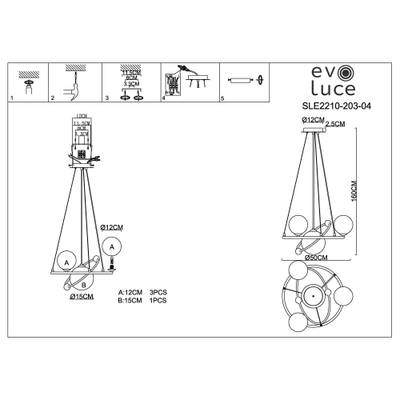 SLE2210-203-04 Люстра подвесная Золотой/Белый G9 4*5W