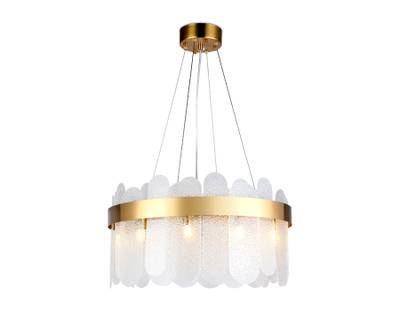 Подвесная люстра с хрусталем TR5333/10 GD/FR золото/матовый G9/10 max 40W D500*770
