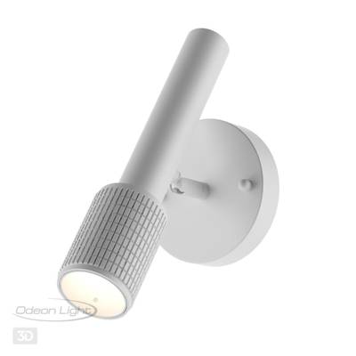 4239/1W HIGHTECH ODL21 381 белый/металл Настенный св-ник выкл на плафоне IP20 LED GU10 max 10W MEHARI