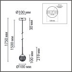 8083/1A LEDIO LN25 320 золото/прозрачный, металл/акрил Подвесной светильник LED 3W 4000K 220V RIMINI