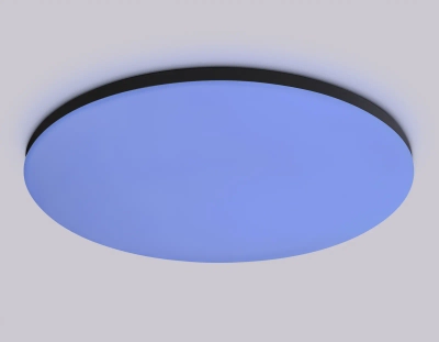Потолочный светодиодный светильник с Wi-Fi Яндекс Алисой/Tuya/Smart Home/Alexa FZ2006 BK черный IP54 30W 3000K-6500K+RGB D450*60 (ПДУ ИК)