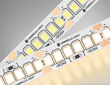 Светодиодная лента GS3301 2835 240Led/ 18W m/ 24V IP20 3000K/ 5000*10*1.2mm/ кратность резки 25mm (2 конт.)