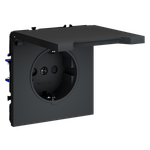 VLS040307 Розетка встраиваемая VOLTUM S70 с заземлением, защитными шторками и крышкой 16А, (графит) (ТМ Maytoni)