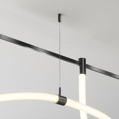 Потолочный коннектор с тросовым подвесом Tau в шинопровод Flarity черный TRA154CSW-1B. TM Maytoni