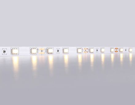 Светодиодная лента GS2001 5050 60Led/ 14.4W m/ 12V IP20 3000K/ 5000*10*1.87mm/ кратность резки 50mm (2 конт.)