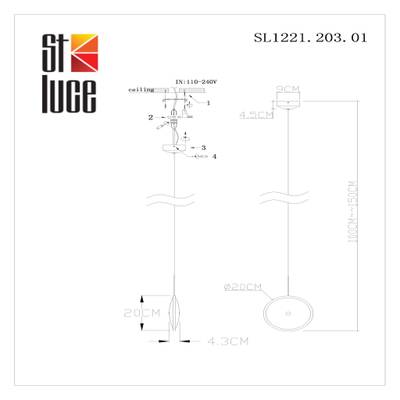 SL1221.203.01 Светильник подвесной ST-Luce Бронза/Бронза LED 1*7W 4000K