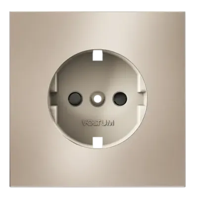 VLSM000710 Накладка для розетки с заземлением и защитными шторками, S70 Metal (платина). (ТМ Maytoni)