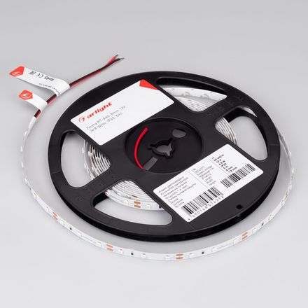 Лента RT-A60-8mm 12V Yellow (4.8 W/m, IP20, 2835, 5m) (Arlight, Открытый)