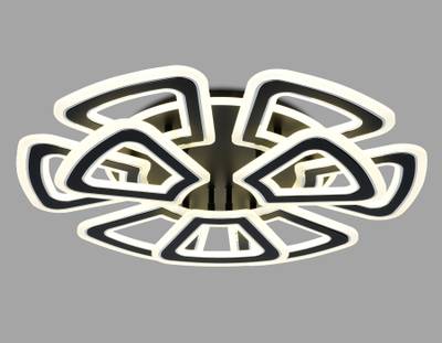 Светильник потолочный светодиодный с пультом FA8893/6+3 BK/CH черный/хром 210W 3000K/4200K/6400K 650*640*130 (ПДУ РАДИО 2.4G)