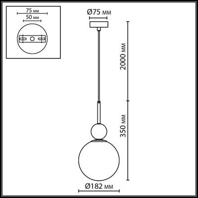 4359/1A MIDCENT ODL26 Подвесной светильник  белый/камень/металл IP20 E14 40W  220-240V LOLLA