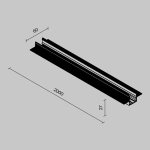Профиль 2м Exility IP встраиваемый черный, O-TR002ED-P-B2M. TM Maytoni