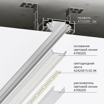 Профиль для монтажа накладного шинопровода Arte Lamp OPTIMA-ACCESSORIES A722205