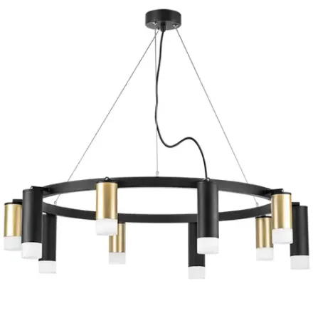 LR0204058751 Люстра RULLO 10х50W GU10 ЧЕРНЫЙ/ЗОЛОТО (571020+214440-5+214487-5+202431-10)