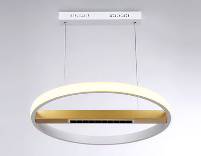 Подвесной светодиодный светильник с пультом управления FL51488 WH/GD белый/золото 62W 3000K-6400K D600*1000 (ПДУ ИК)