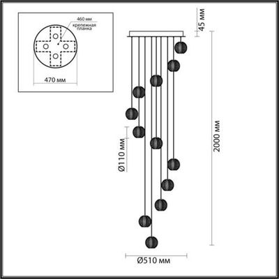 5008/56L L-VISION ODL24 583 золотой/металл/акрил Люстра LED 56W 4000K 4651лм CRYSTAL